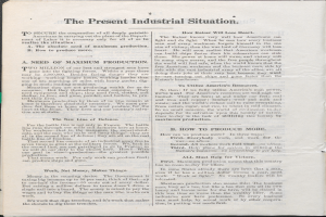 Ein aufgeschlagenes Buch mit dem Titel "Die aktuelle Industrielle Situation" auf schwarzem Hintergrund.
