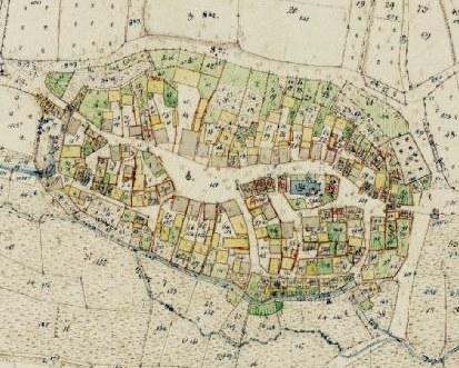 Alte Karte von London, England, mit sichtbaren Straßen, Gebäuden und Merkmalen, beschriftet mit "Lancashire County Council" unten.