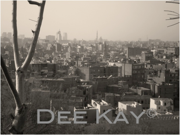 Stadtansicht mit Gebäuden, Bäumen und einem Himmel-Hintergrund mit einem Wasserzeichen.