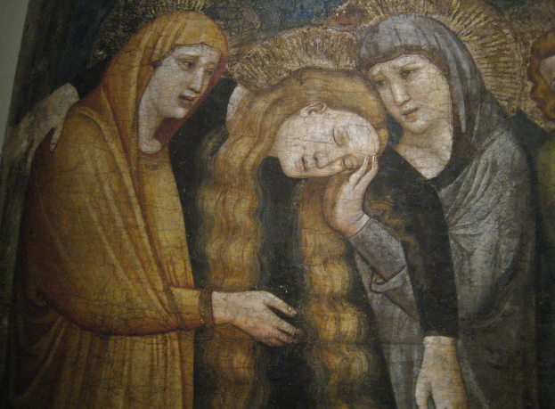 Ein Buch mit einem Gemälde von Menschen und Text auf dem Cover.