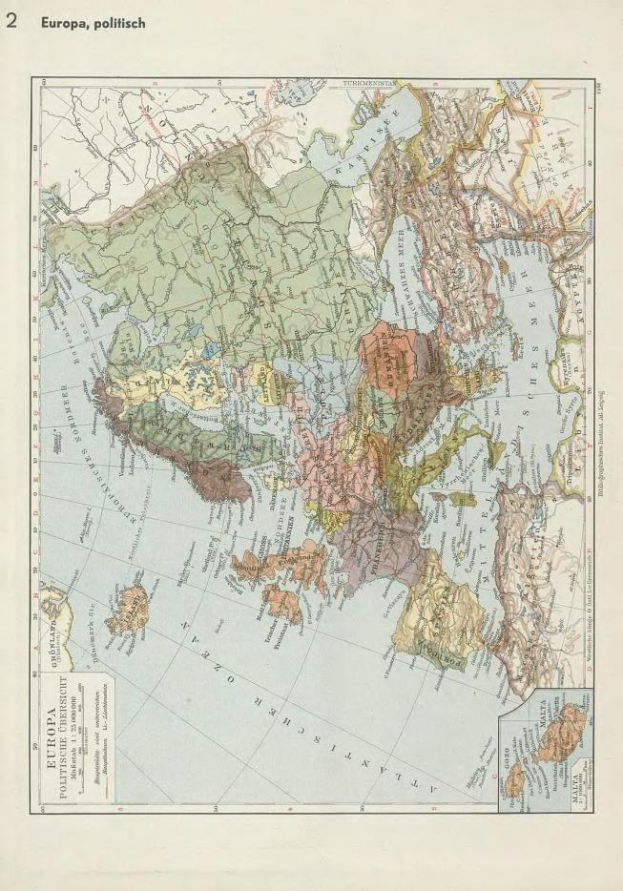 Alte 19. Jahrhundert-Karte von Europa, die politische Teilungen zeigt, auf Papier gedruckt mit Text oben und unten.