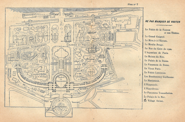 Detailreiche alte Stadtkarte mit beschrifteten Straßen, Gebäuden, Parks und Sehenswürdigkeiten auf altem Papier.